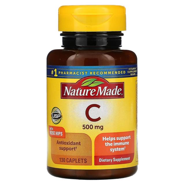 Nature Made, Vitamin C with Rose Hips, 500 mg, 130 Caplets on Productcaster.