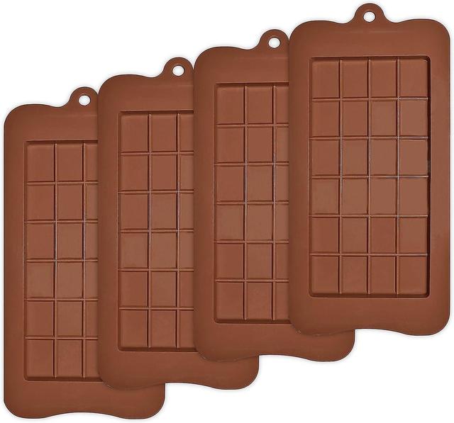 4 Pack de moldes de chocolate de silicona antiadherente para barras proteicas y energéticas on Productcaster.