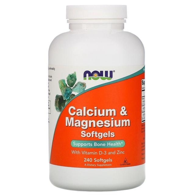 NOW Foods Jetzt Lebensmittel, Calcium & Magnesium, mit Vitamin D-3 und Zink, 240 Softgels on Productcaster.