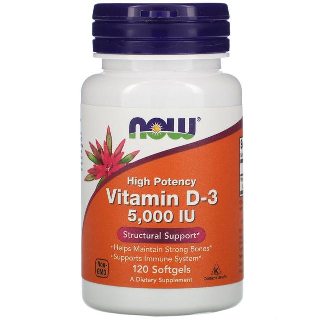 Now Foods, Vitamin D-3, High Potency, 5,000 IU, 120 Softgels on Productcaster.