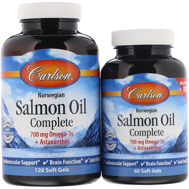 Carlson Labs, Norwegian, Salmon Oil Complete, 120 + 60 Free Soft Gels on Productcaster.