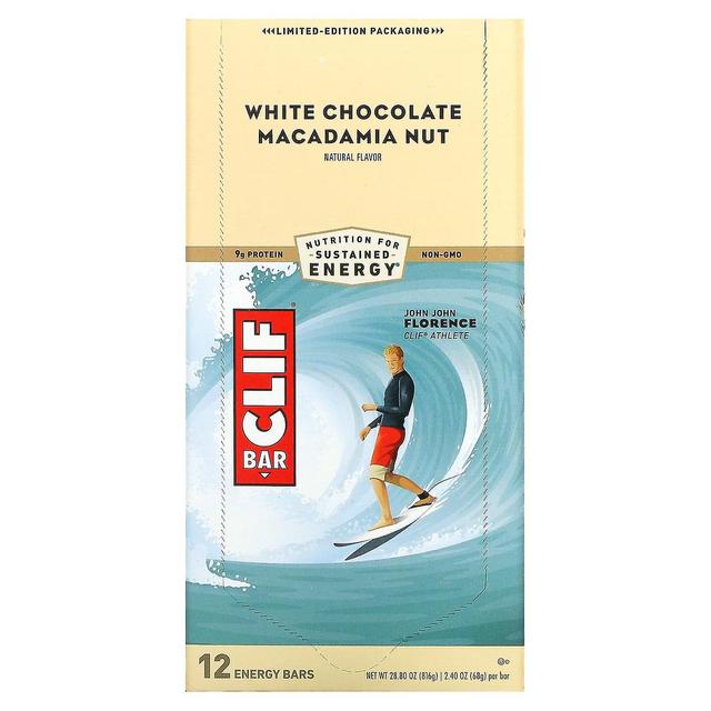 Clif Bar, Energy Bar, Witte Chocolade Macadamia Noot, 12 Bars, 2.40 oz (68 g) Elk on Productcaster.