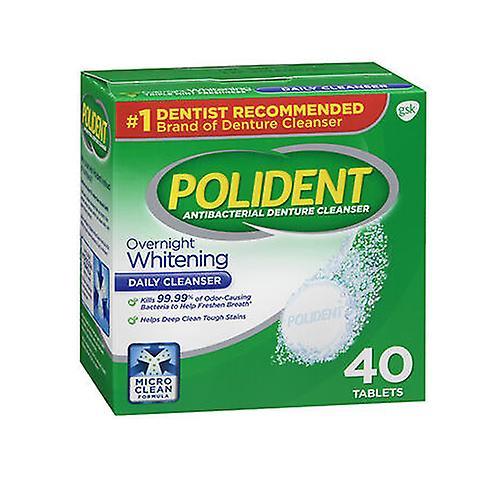 Polident Overnight Whitening Tablets, 40 compresse (confezione da 1) on Productcaster.