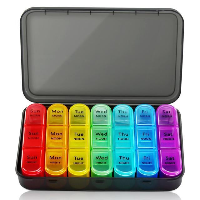 Toyvian Weekly Pills Box Portable Medication Organizer Compact Pills Dispenser Pills Case 20.3x12.5cm on Productcaster.