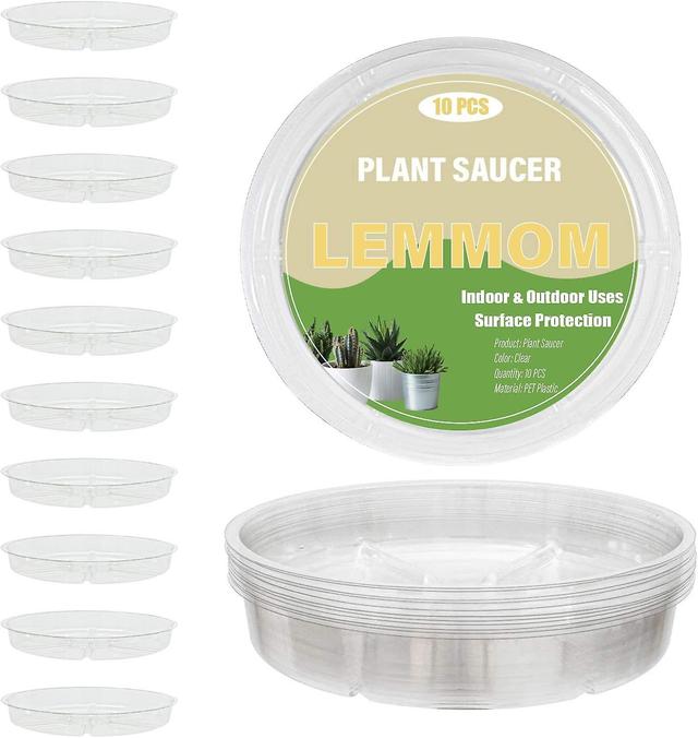 Hgbd-lemmom 10 sztuk 4-calowy przezroczysty plastikowy spodek roślinny Indoor & Outdoor Garden Dray do doniczek (4 '') - 10 cali on Productcaster.