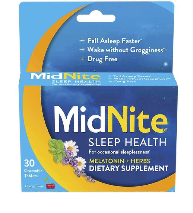 Midnite senza farmaci aiuto per dormire, compresse masticabili, gusto ciliegia, 30 pz on Productcaster.