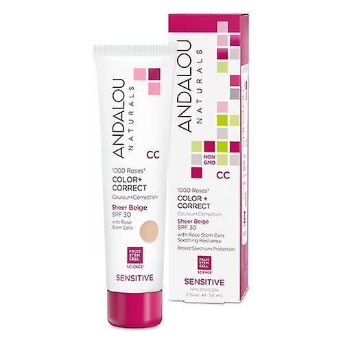 Andalou Naturals 1000 Roses CC Color + Correct Sheer Béžová SPF 30, 2 Oz (balenie po 1) on Productcaster.