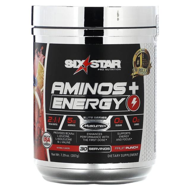 Six Star, Elite Series, Aminos + Energy, Fruit Punch, 7.29 oz (207 g) on Productcaster.