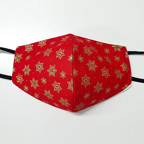 Giftscircle Fancy Cloth Face Mask Snowflakes Red & Gold, Pack of 5 (Pack of 1) on Productcaster.