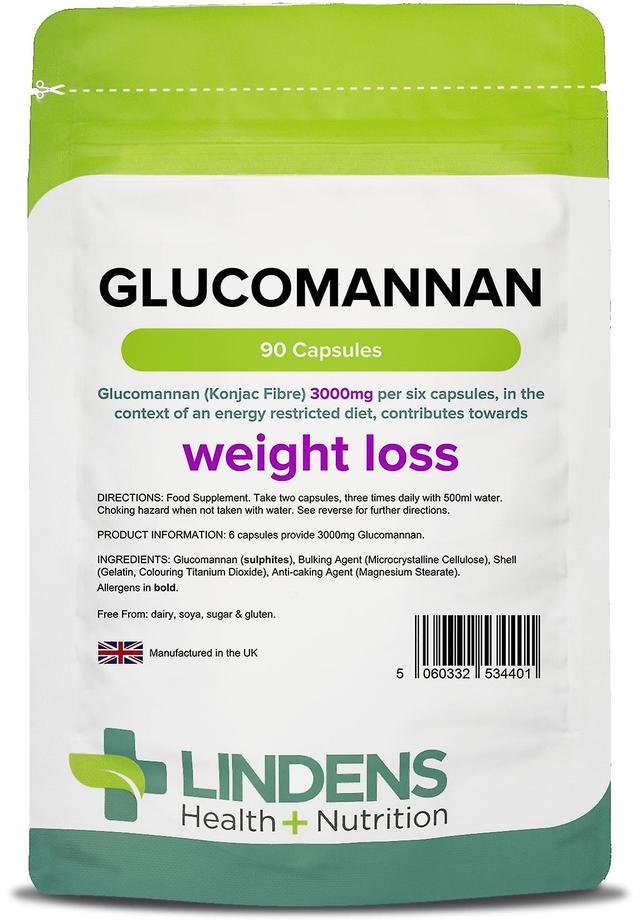 Lindens Glucomannan (Konjac Fibre) 500mg - 90 Capsules on Productcaster.