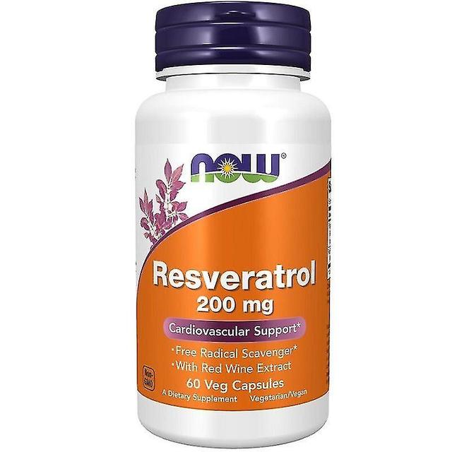 NOW Foods Natural Resveratrol with Red Wine Extract 200mg Capsules 60 on Productcaster.