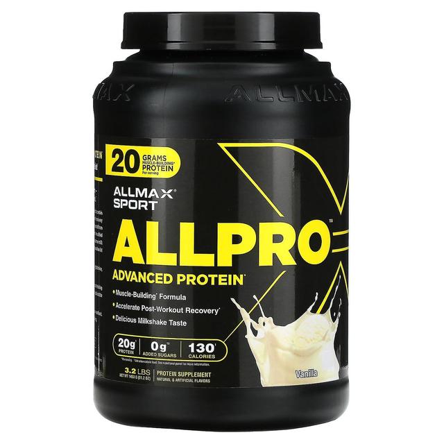 ALLMAX, Sport, ALLPRO Advanced Protein, Wanilia, 1 453 g (3,2 funta) on Productcaster.