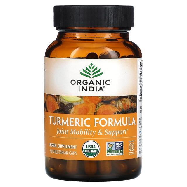 Organic India Orgaaninen Intia, kurkumakaava, 90 kasvissyöjäkorkkia on Productcaster.