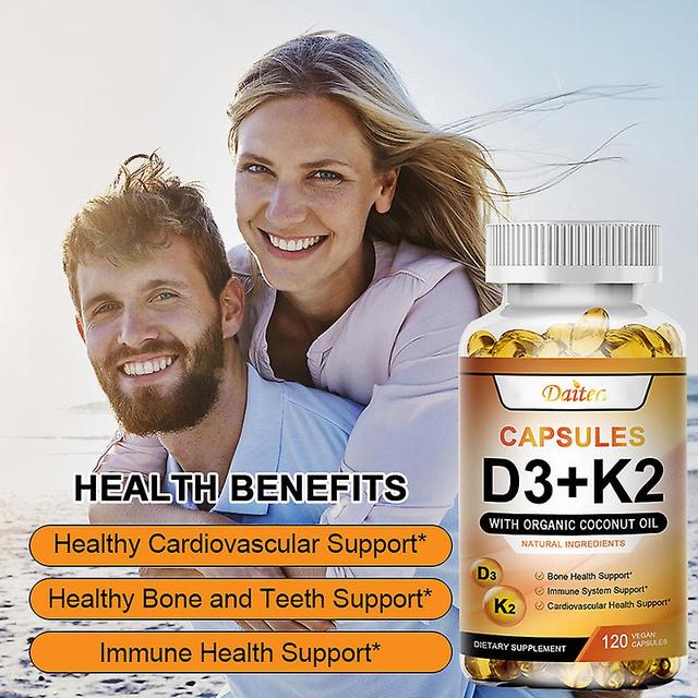 Vorallme Vegan Vitamin D3 + K2 Capsules To Regulate Calcium Metabolism, Prevent Breakdown, Support Bone Health, Heart And Immune System 60Count A b... on Productcaster.