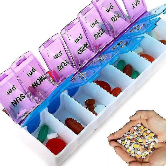 7 Day Am/pm Pills Dispenser Box Weekly Storage Cases Tablet Organizers -q on Productcaster.