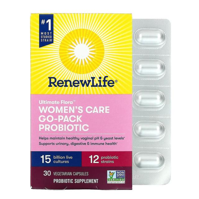 Renew Life, Ultimate Flora, Women's Care Go-Pack Probiotic, 15 Billion Live Cultures, 30 Vegetarian on Productcaster.