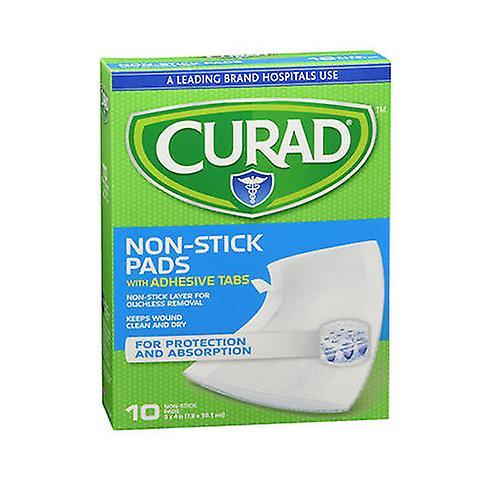 Medline Curad Non Stick Pads With Adhesive Tabs, ouchless of size: 3 X 4 inch, 10 Each (Pack of 1) on Productcaster.