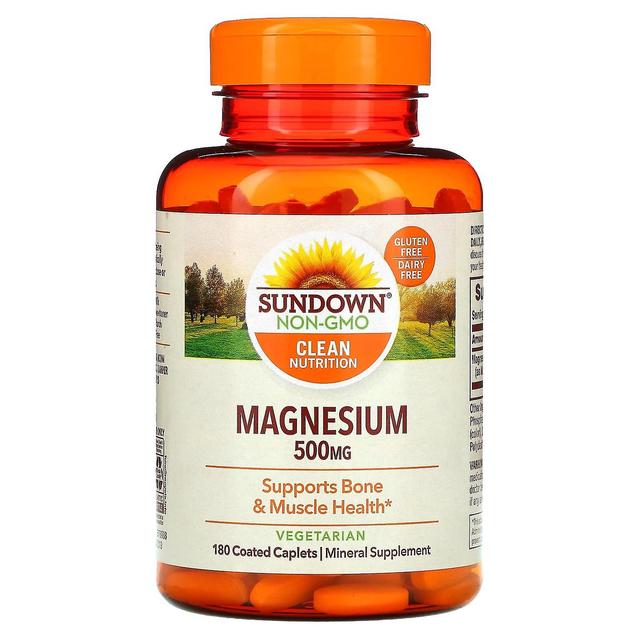 Sundown Naturals, Magnesium, 500 mg, 180 belagte kapsler on Productcaster.