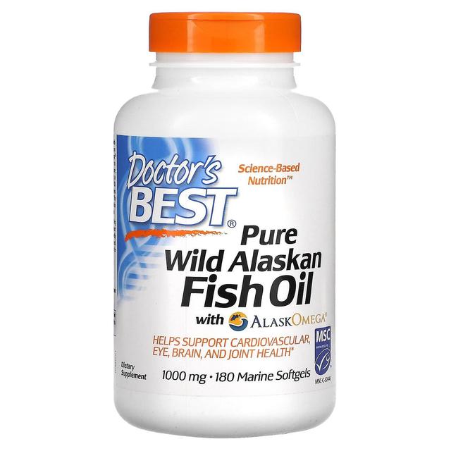 Doctor's Best, Pure Wild Alaskan Fish Oil com AlaskOmega, 1.000 mg, 180 Cápsulas Gelatinosas Marinhas on Productcaster.