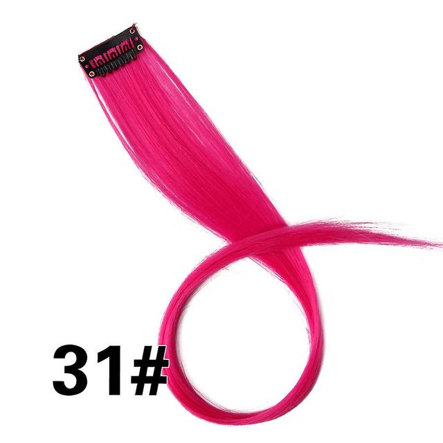 Duqi Leeons Synthetic Hair Extensions With Clips Heat Resistant Straight Hair Extensions Color Colored Black Hair Clip Womens 12G/Pcs 31 20inch on Productcaster.