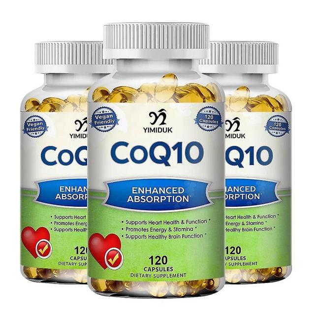 Visgaler Coq10 Coenzyme Q10 Capsules Antioxidant Promotes Cardiovascular&heart Health Provides Energy Health Food 3 Bottles 120pcs on Productcaster.