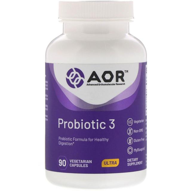 Advanced Orthomolecular Resear Advanced Orthomolecular Research AOR, Probiotic 3, 90 Vegetarian Capsules on Productcaster.