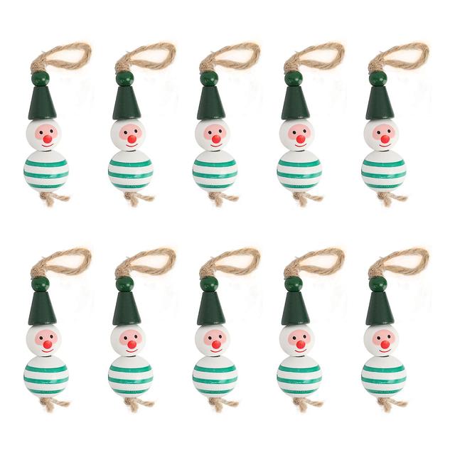 10 Pz Albero di Natale Pupazzo di Neve Ciondolo Ornamento Colorato Albero di Natale Pupazzo di Neve Decorazione Set per la Casa Palla Verde on Productcaster.