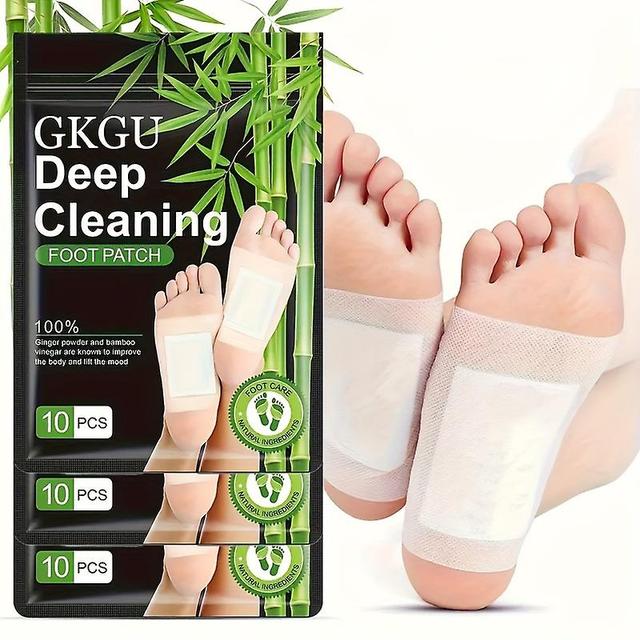 30pcs Deep Cleansing Foot Patch Natural Bamboo Vinegar Ginger Powder Foot Pads For Foot Care Adhesive Sheetss After Foo Bath When Sleep Warm And Relax on Productcaster.