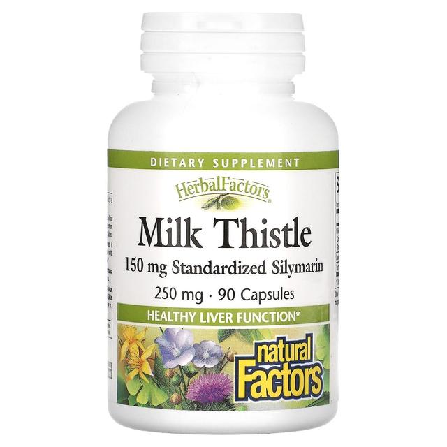 Natural Factors, HerbalFactors, Milk Thistle, 250 mg, 90 Capsules on Productcaster.