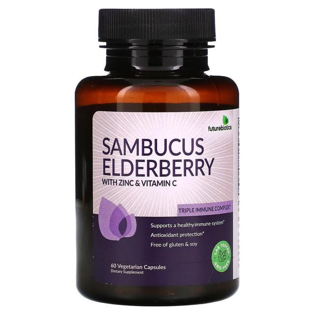 FutureBiotics, Sambucus Sabugueiro com Zinco e Vitamina C, 60 Cápsulas Vegetarianas on Productcaster.