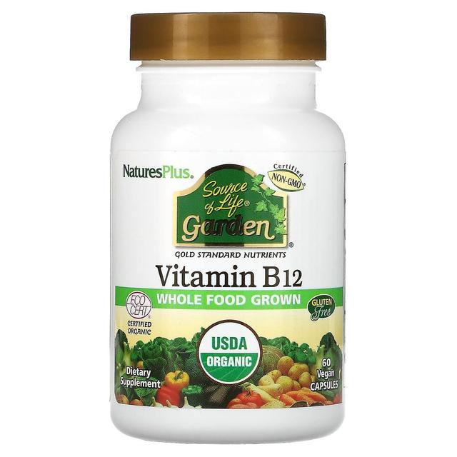 Nature's Plus NaturesPlus, Kilde til Life Garden, Certificeret økologisk vitamin B12, 60 veganske kapsler on Productcaster.