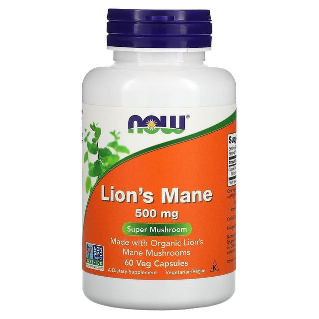 NOW Foods, Lion's Mane, 500 mg, 60 Veg Capsules on Productcaster.