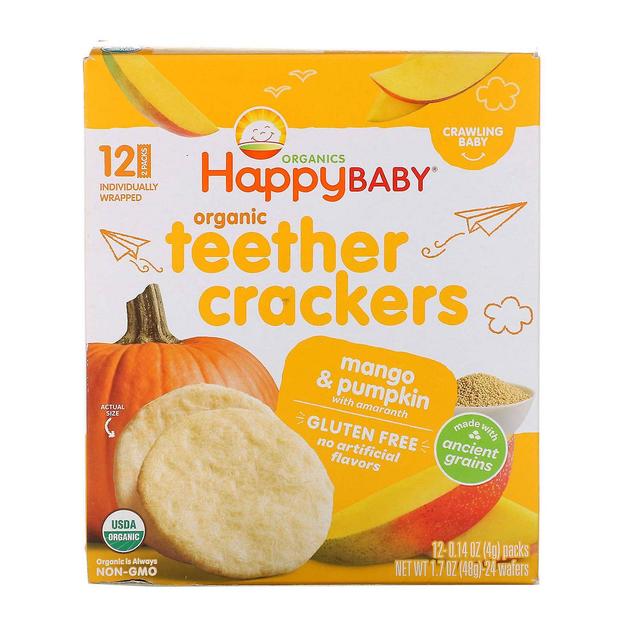 Happy Family Organics, Organic Teether Crackers, Mango & Pumpkin with Amaranth, 12 Packs, 0.14 oz (4 on Productcaster.