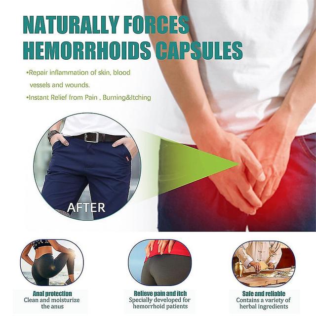 3x Herbal Hemorrhoids Capsules Repair Anal Treatment Internal Mixed External Hemorrhoid Piles Removal Relieve Fissure Pain Capsules on Productcaster.