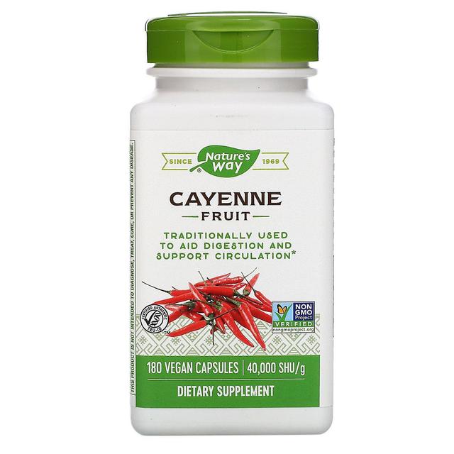 Nature's Way, Cayenne Fruit, 40,000 SHU/g, 180 Vegan Capsules on Productcaster.