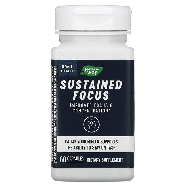 Nature's Way, Brain Health, Sustained Focus, 60 Capsules on Productcaster.