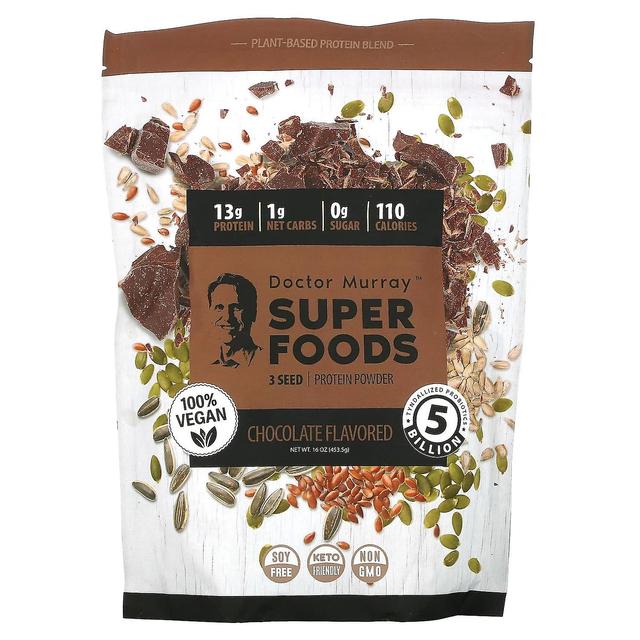 Dr. Murray's, Super Foods, 3 Seed Protein Powder, Chocolate, 16 oz (453.5 g) on Productcaster.