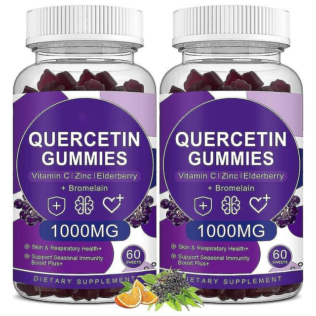 Quercetin Gummies, 1000 mg Quercetin med zink, C-vitamin, bromelain & hyldebær til børn Lunge immunforsvar supplement voksen, hjerte-kar-, A on Productcaster.