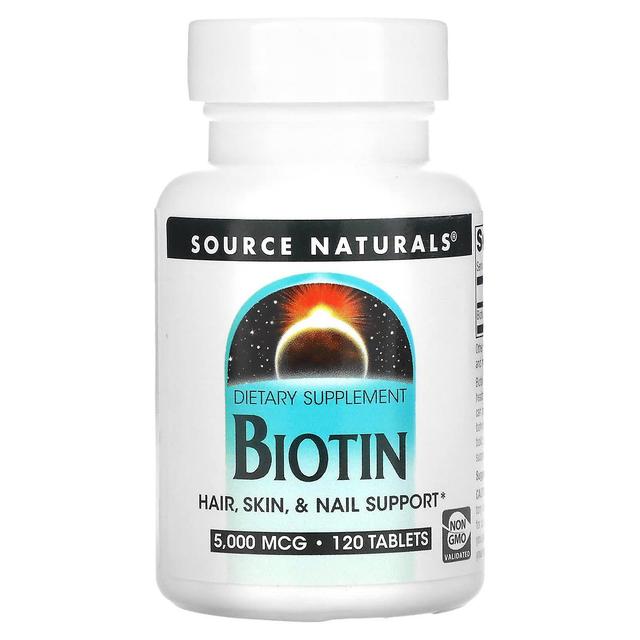 Source Naturals, Biotin, 5,000 mcg, 120 Tablets on Productcaster.