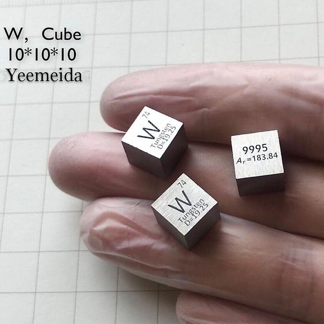 Huamade 10mm Cube Vanadium Niobium Tantalum Molybdenum Chromium W Titanium Zirconium Hafnium Zinc Tin Lead Bi 99.95% 1PCS Tungsten (W) on Productcaster.