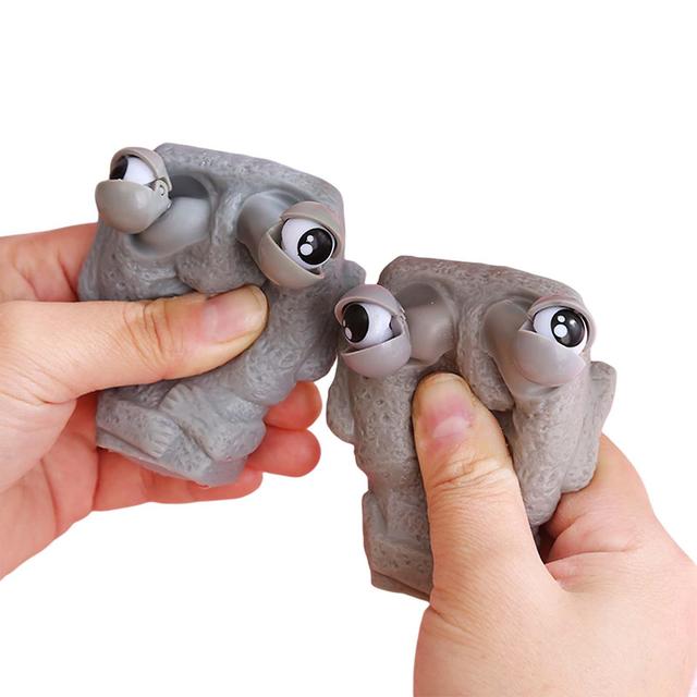 Small Size Worm Squeeze Doll Cute Decompression Ornaments Tricky Birthday Gift Toy Stone Man on Productcaster.