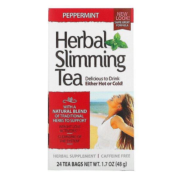 21st Century, Herbal Slimming Tea, Peppermint, Caffeine Free, 24 Tea Bags, 1.7 oz (48 g) on Productcaster.