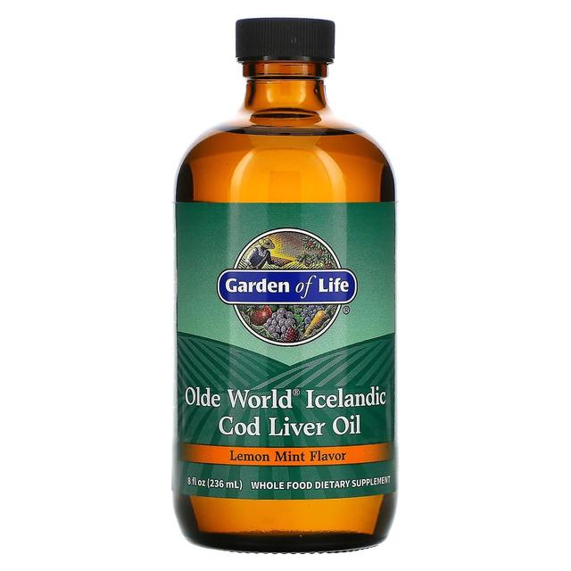 Garden of Life Jardim da Vida, Olde World Óleo de Fígado de Bacalhau Islandês, Hortelã-limão, 8 fl oz (236 ml) on Productcaster.