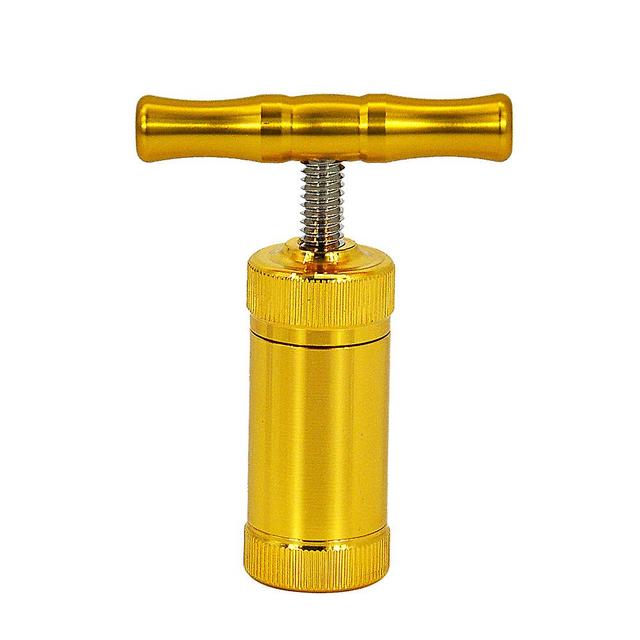 Pollen Press T Pollen Press For Pressing Herbs, Spices And Dried Herbs Single Handle Gold Coloured on Productcaster.