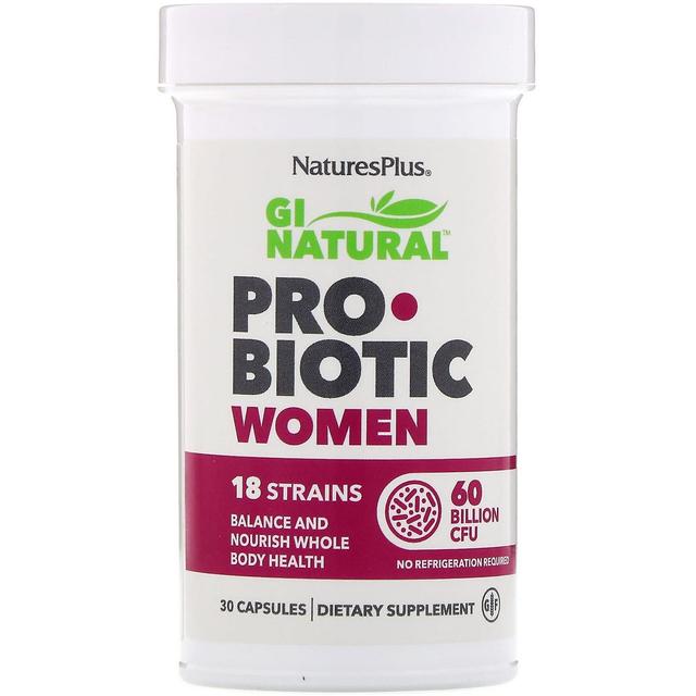 Nature's Plus, GI Natural Probiotic Women, 60 bilhões de UFC, 30 cápsulas on Productcaster.