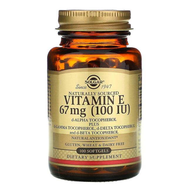 Solgar, Naturally Sourced Vitamin E, 67 mg (100 IU), 100 Softgels on Productcaster.