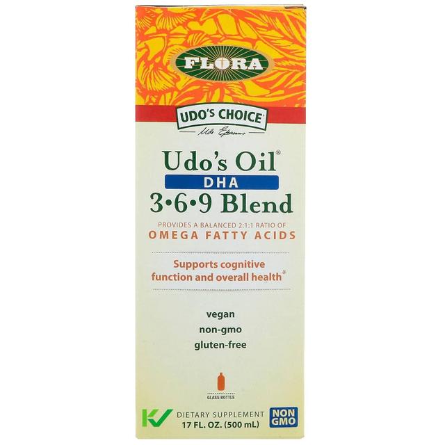 Flora, Udo's Choice, Udo's Oil DHA 3-6-9 Blend, 17 fl oz (500 ml) on Productcaster.