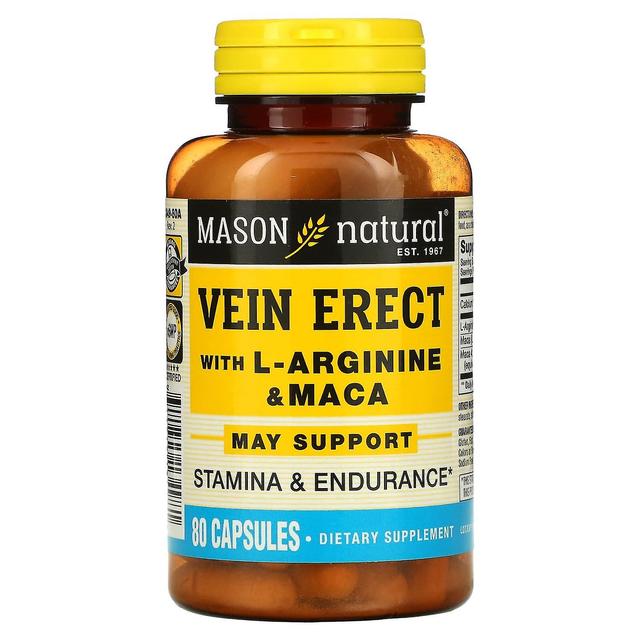 Mason Natural, Vein Erect with L-Arginine & Maca, 80 Capsules on Productcaster.