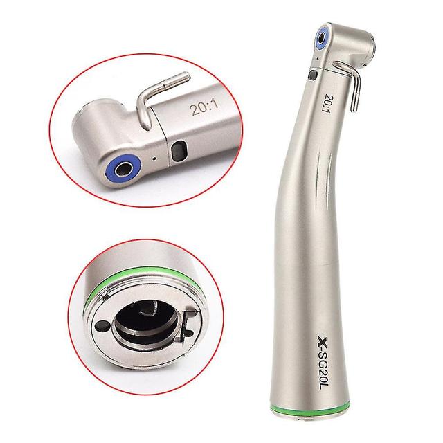 Huamade Max Series 20:1 Reduction Push Button Low Speed Green Ring Contra Angle Dental Implant Surgery Handpiece With Optical Fiber 20 to 1 led co... on Productcaster.