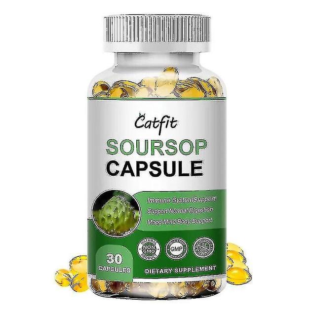 Natural Plant Extract Soursop Capsule Emotional Health Sterilize Support &aid Digestion Anti-aging Vegetarian Capsules 30pcs on Productcaster.